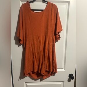 Free People ANDI Open Back Linen Blend Romper Playsuit Med rust mango NWT $68